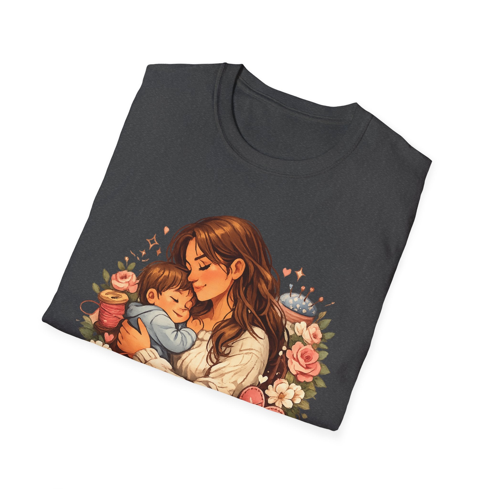 Mother's Love T-Shirt — "A mother's love is forever stitched into our hearts" Floral Mom & Baby Tee for Mother's Day