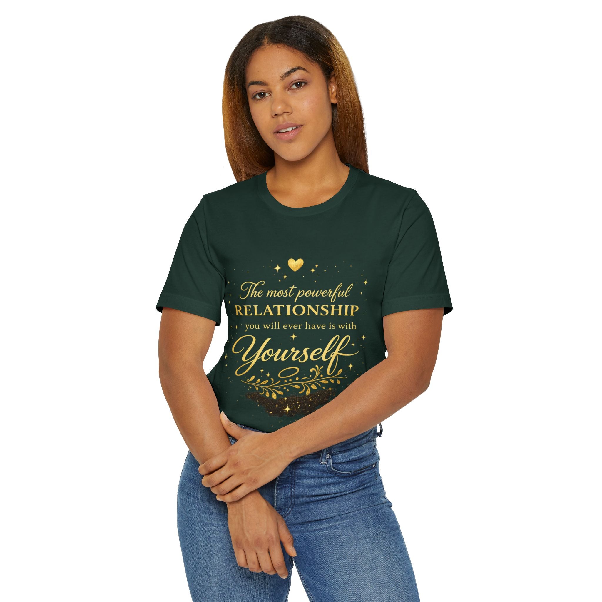 Inspirational Self-Love T-Shirt — "The most powerful relationship you’ll ever have is with Yourself"