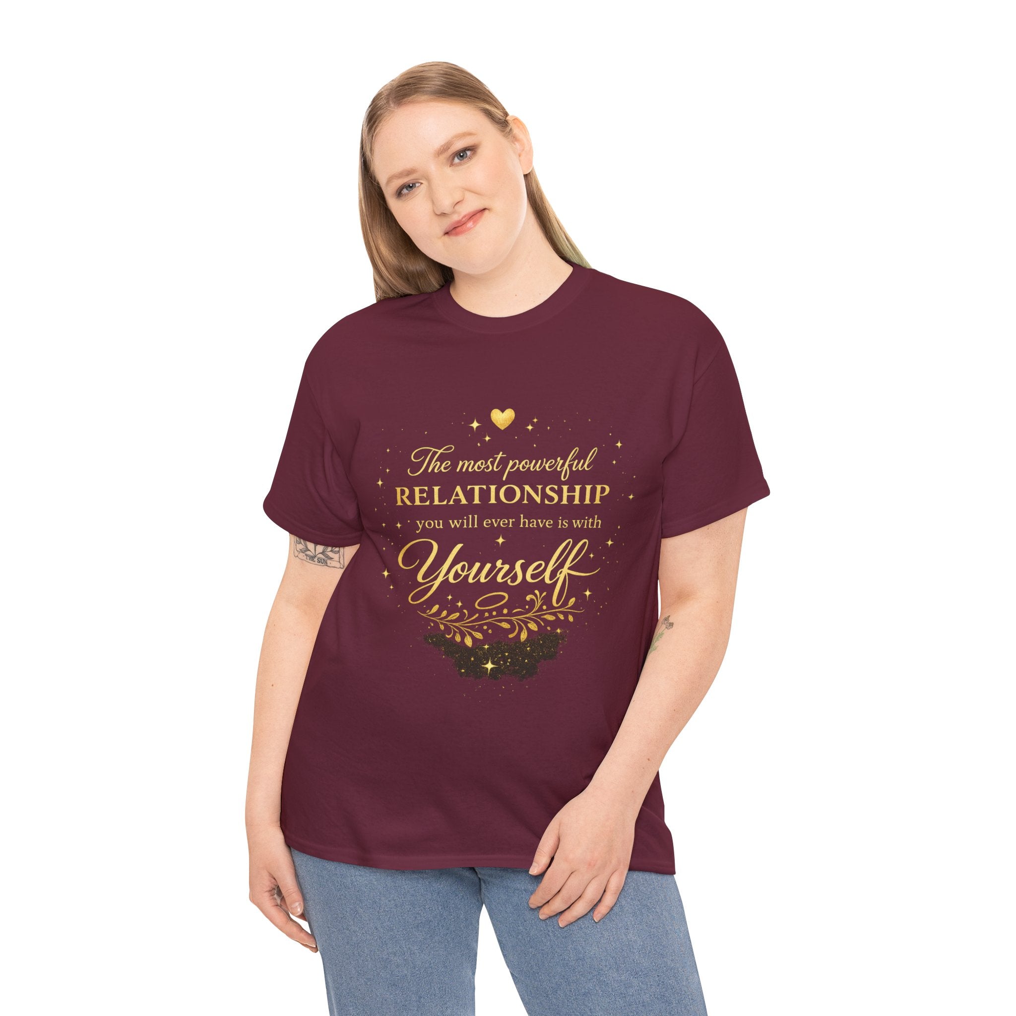 Self-Love T-Shirt — “The most powerful relationship you will ever have is with yourself” Inspirational Graphic Tee