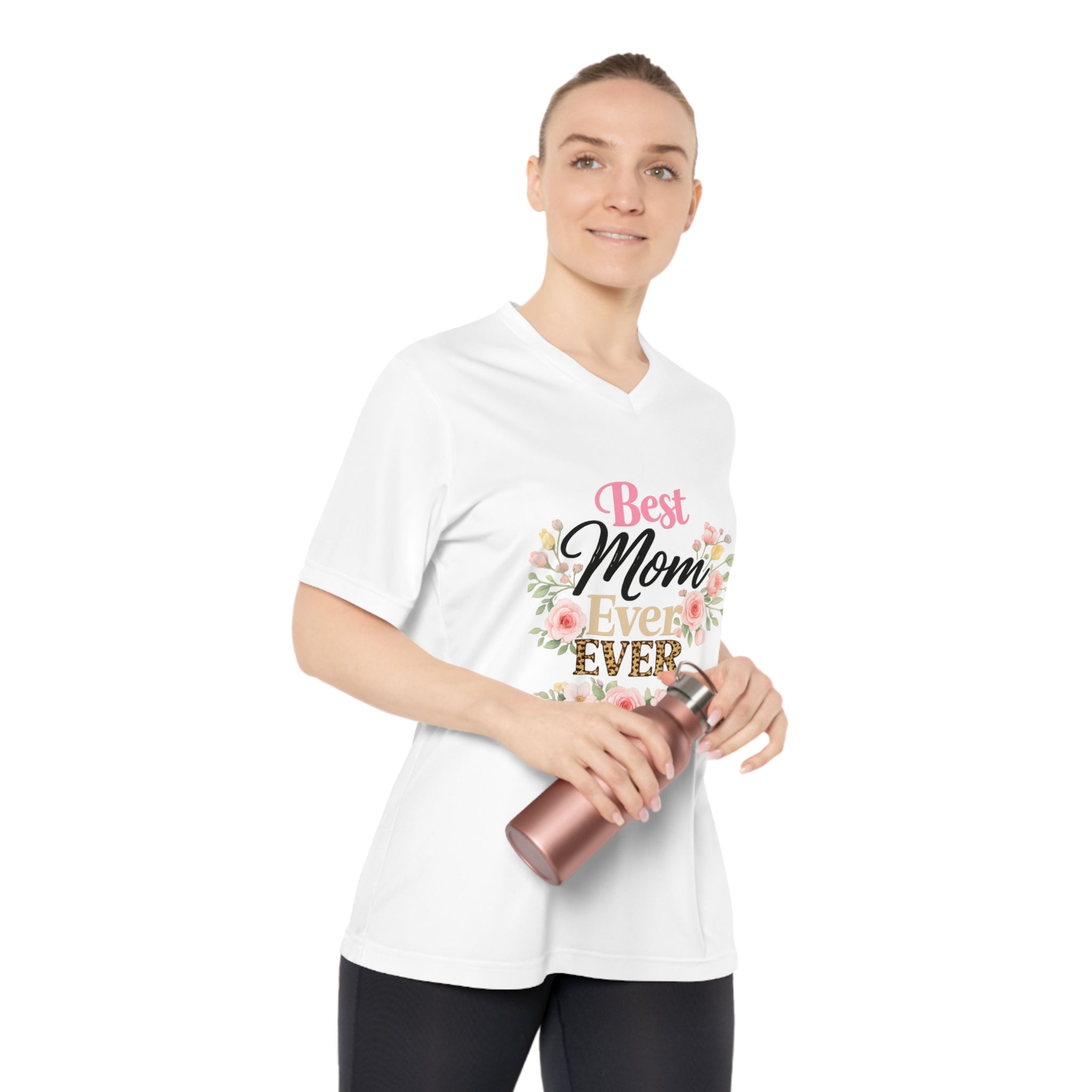 Best Mom Ever Floral V-Neck T-Shirt