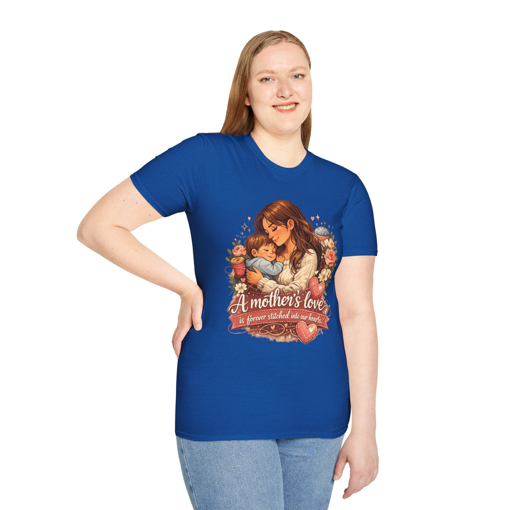 Mother's Love T-Shirt — "A mother's love is forever stitched into our hearts" Floral Mom & Baby Tee for Mother's Day