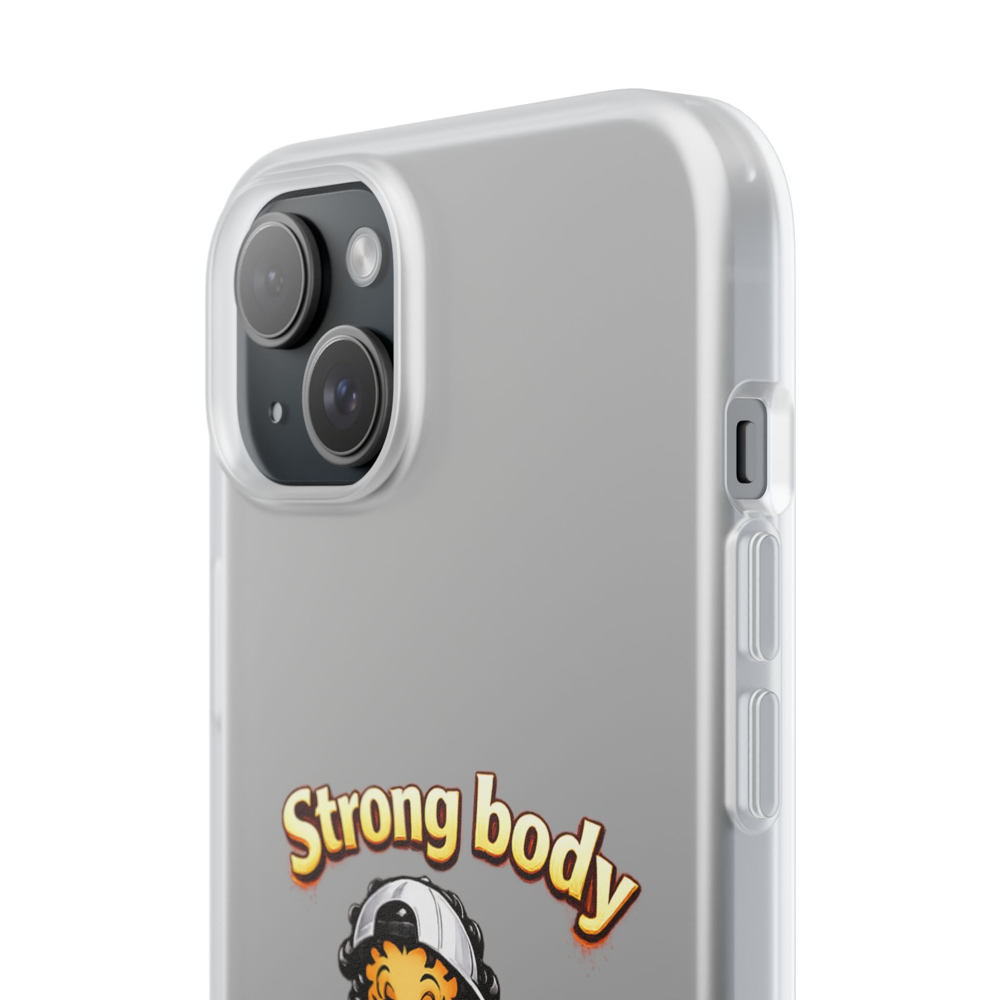 Phone Case — “Strong body, unstoppable mindset” Fitness Cartoon Protective Flexi Case