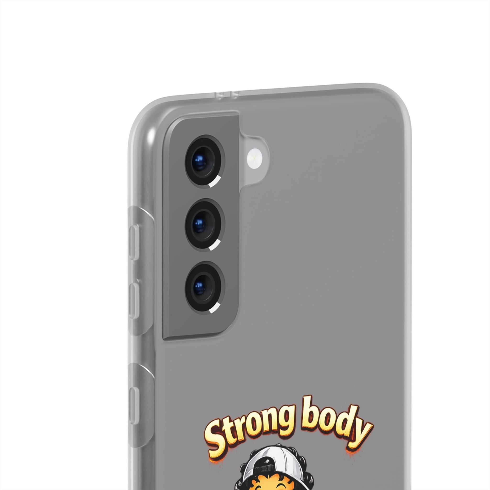 Phone Case — “Strong body, unstoppable mindset” Fitness Cartoon Protective Flexi Case