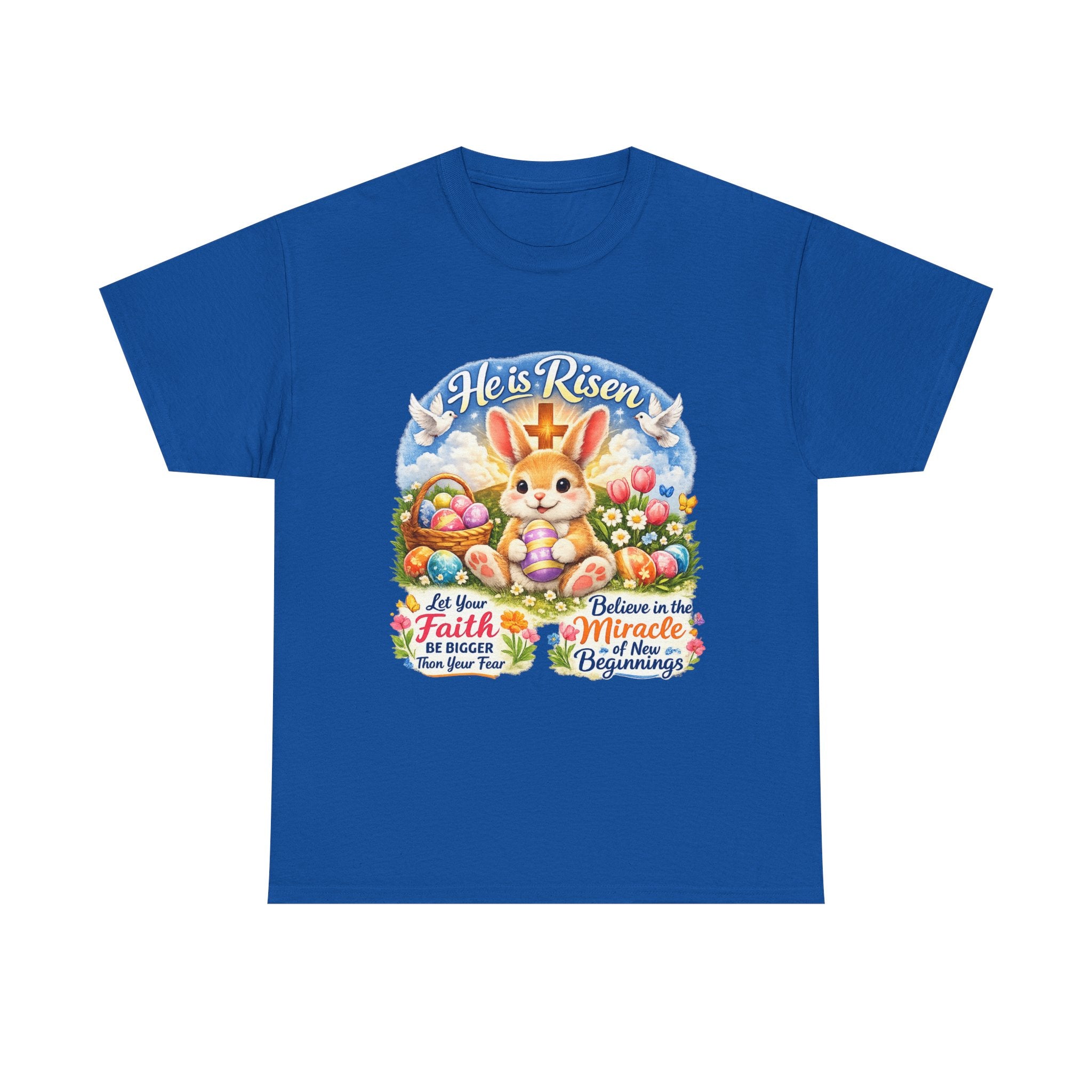 Easter Bunny 'He’s Risen' Graphic Tee — Faith & Miracle Spring T-Shirt