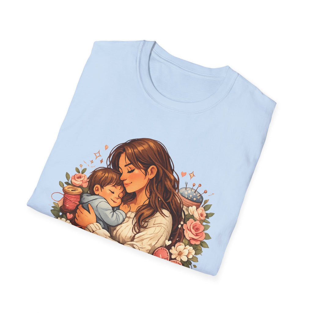 Mother's Love T-Shirt — "A mother's love is forever stitched into our hearts" Floral Mom & Baby Tee for Mother's Day
