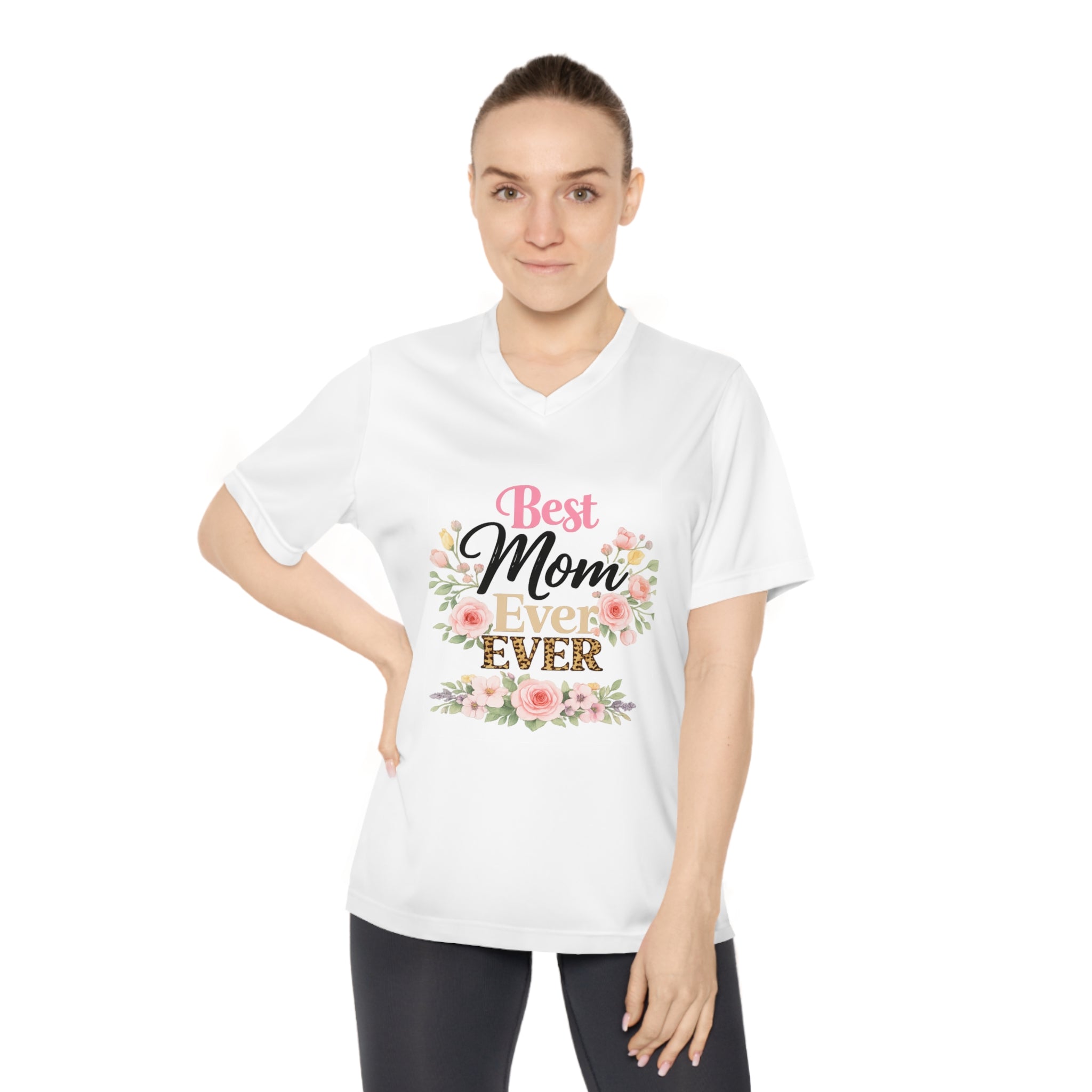 Copy of Copy of Best Mom Ever Floral V-Neck T-Shirt