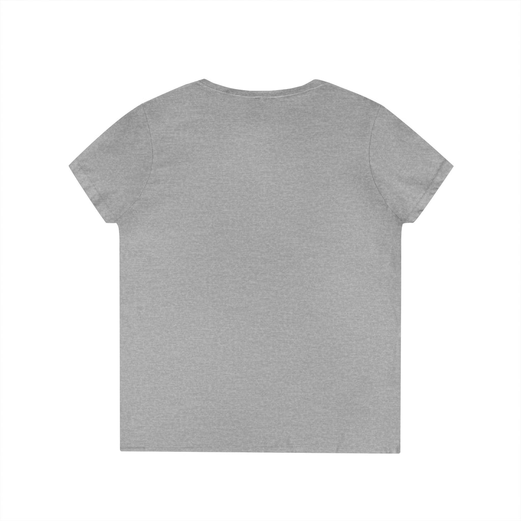 Strong Body Ladies' V-Neck T-Shirt — "Strong body unstoppable mindset" Fitness Graphic Tee