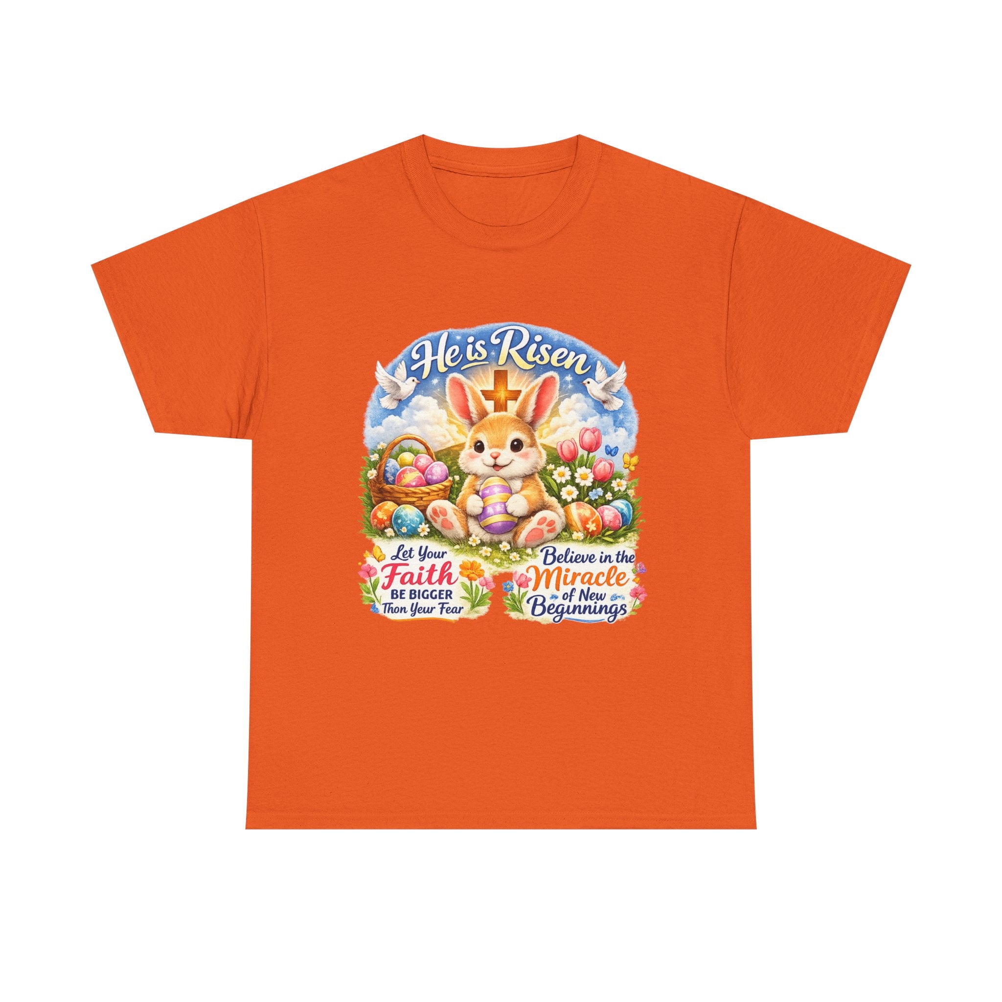 Easter Bunny 'He’s Risen' Graphic Tee — Faith & Miracle Spring T-Shirt