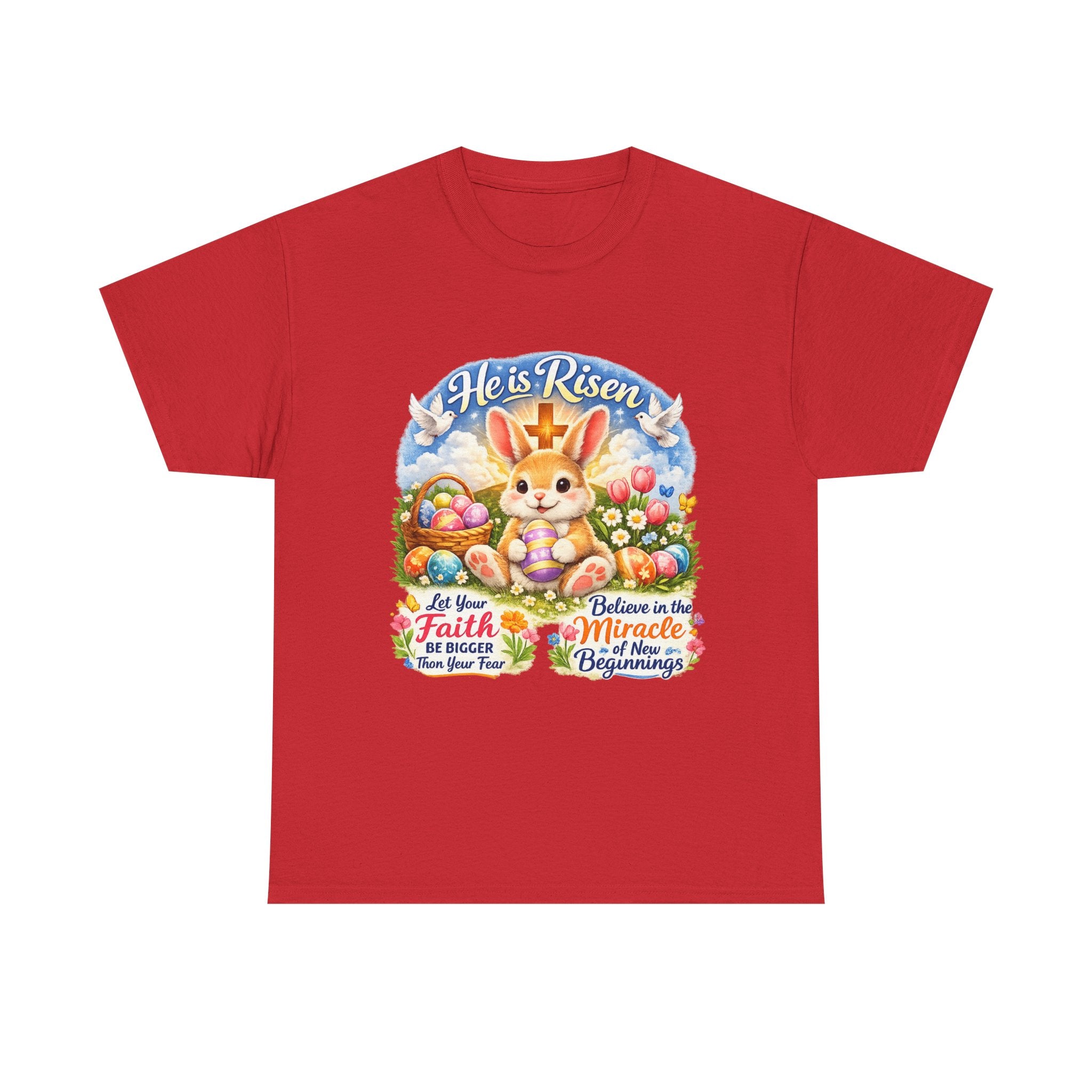 Easter Bunny 'He’s Risen' Graphic Tee — Faith & Miracle Spring T-Shirt