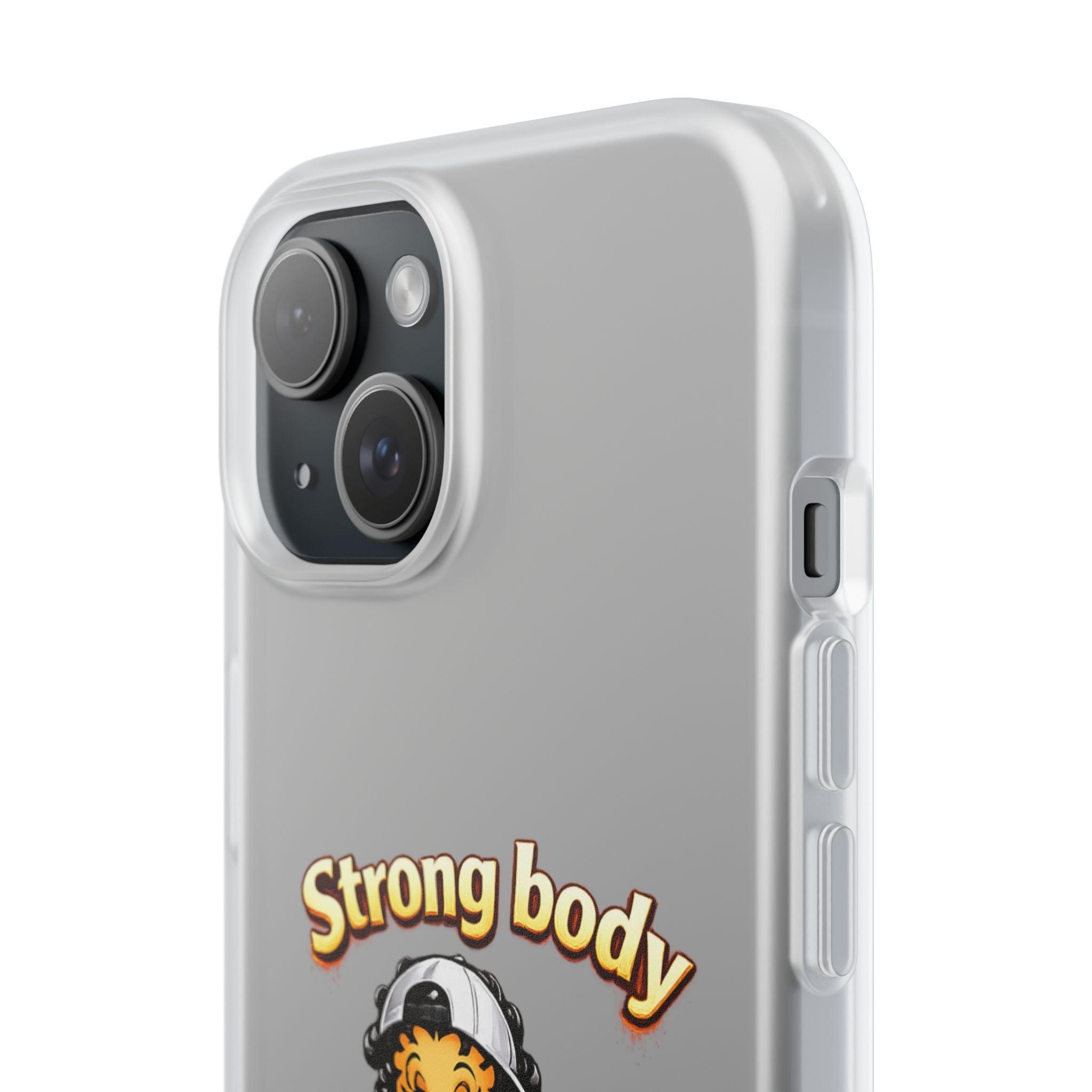 Phone Case — “Strong body, unstoppable mindset” Fitness Cartoon Protective Flexi Case