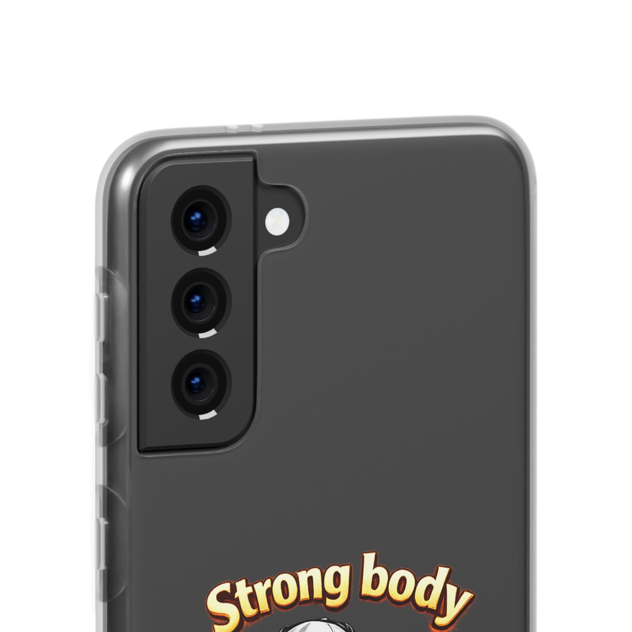 Phone Case — “Strong body, unstoppable mindset” Fitness Cartoon Protective Flexi Case