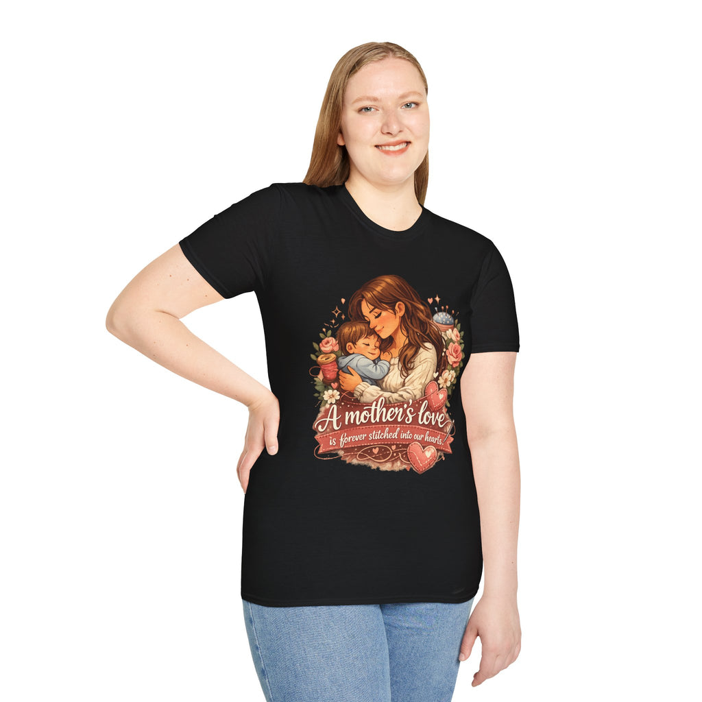 Mother's Love T-Shirt — "A mother's love is forever stitched into our hearts" Floral Mom & Baby Tee for Mother's Day