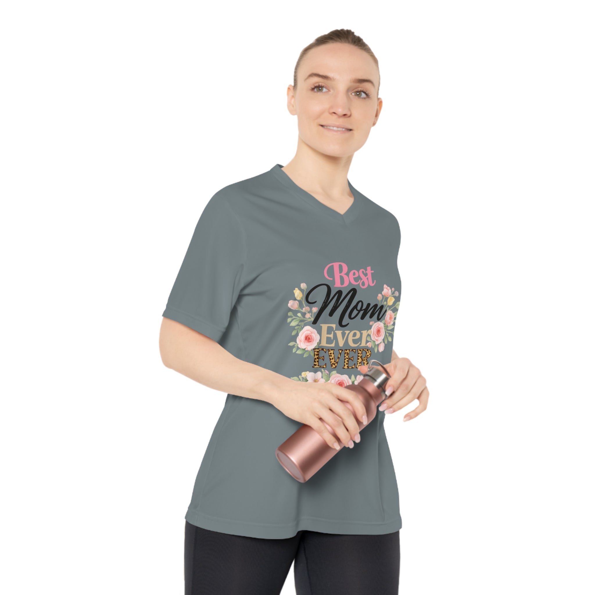 Best Mom Ever Floral V-Neck T-Shirt