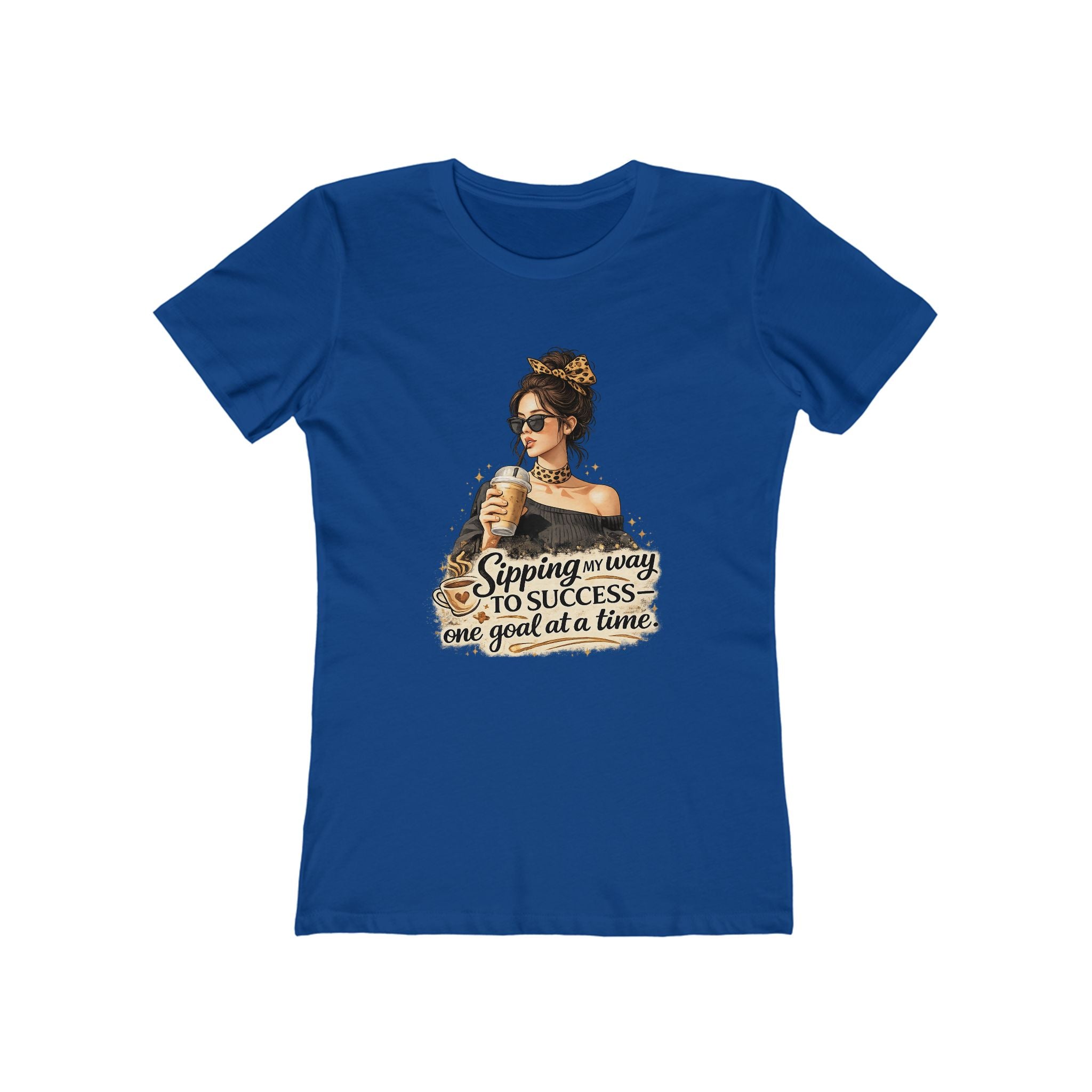 Sipping My Way to Success Women’s Tee — 'One Goal at a Time' Coffee Graphic