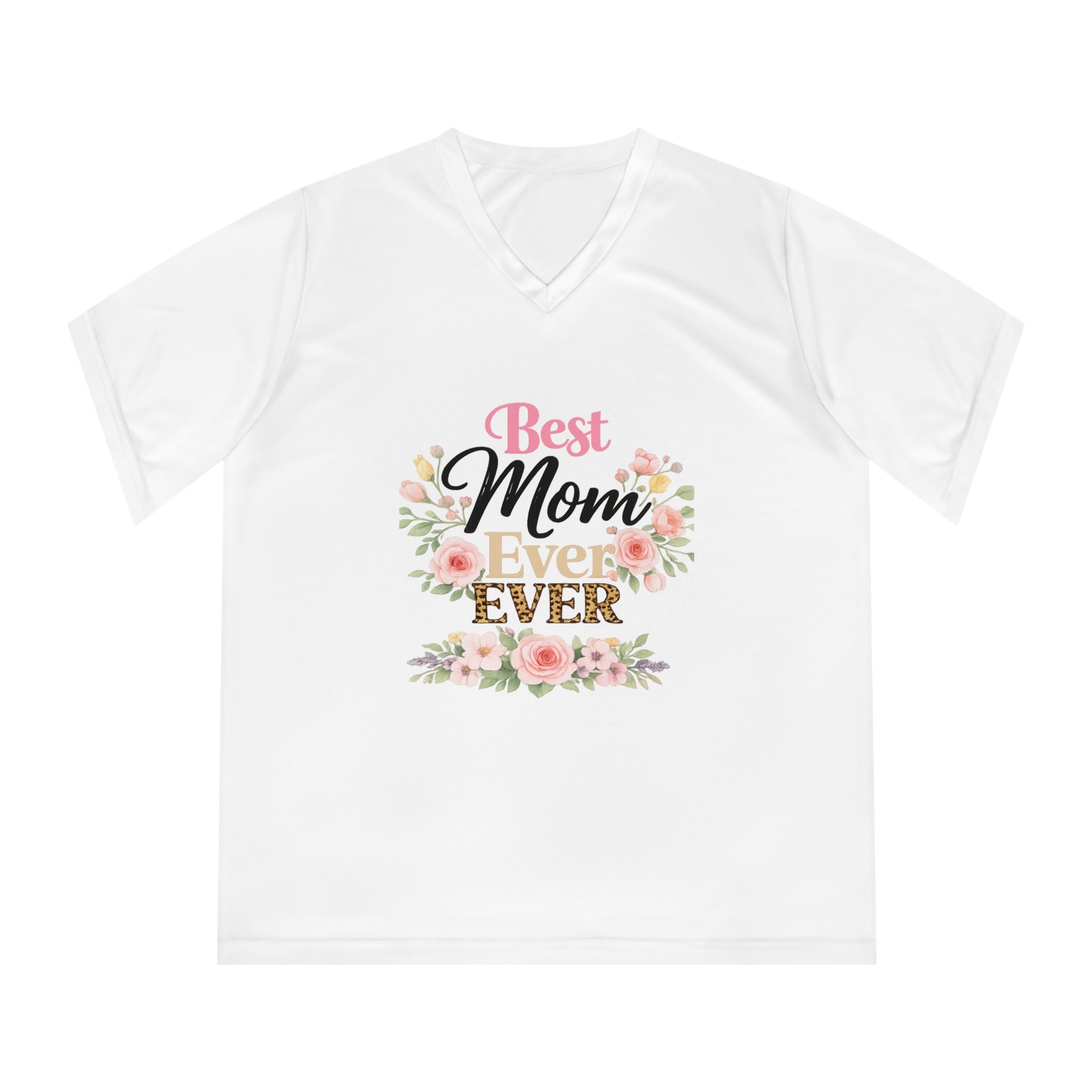 Best Mom Ever Floral V-Neck T-Shirt
