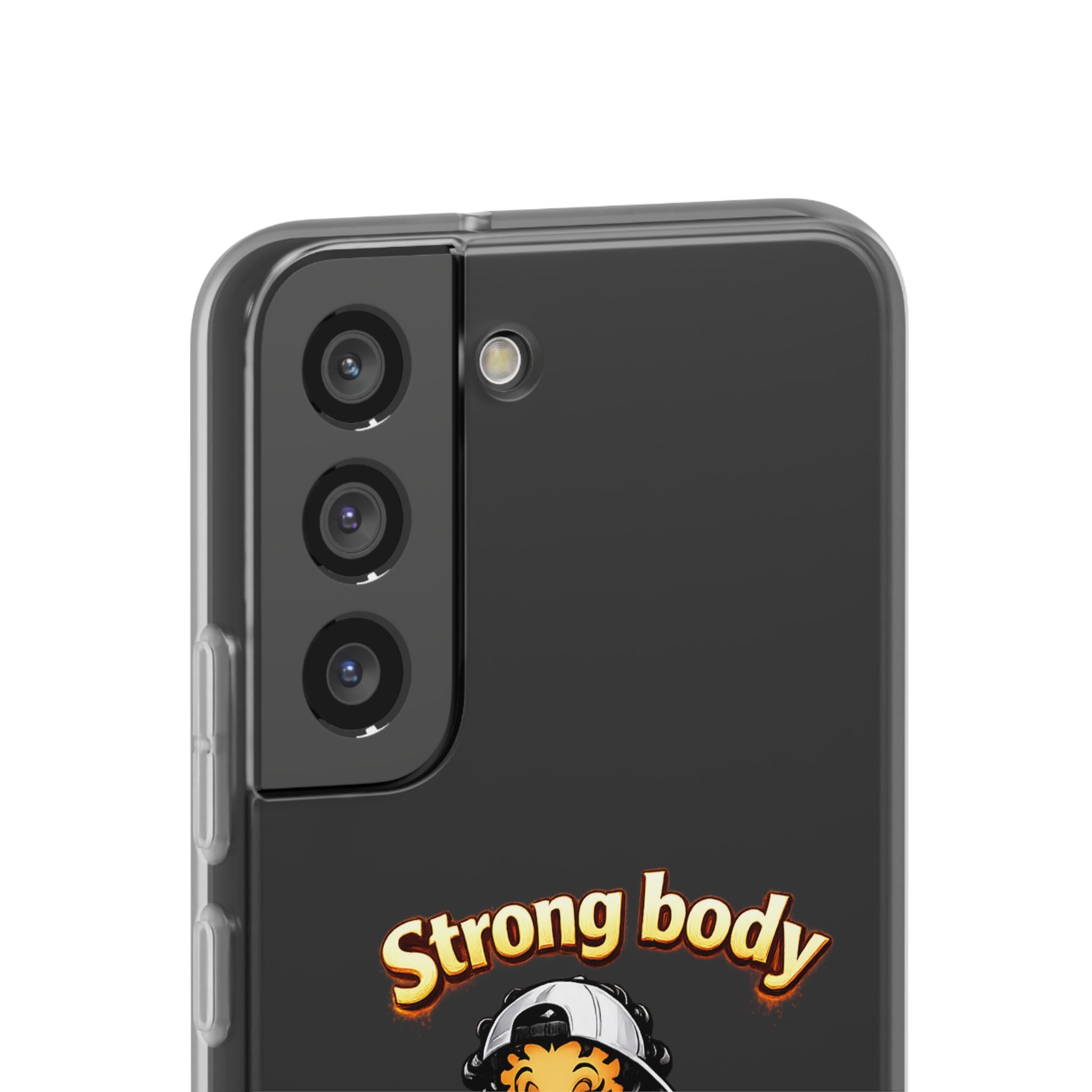 Phone Case — “Strong body, unstoppable mindset” Fitness Cartoon Protective Flexi Case
