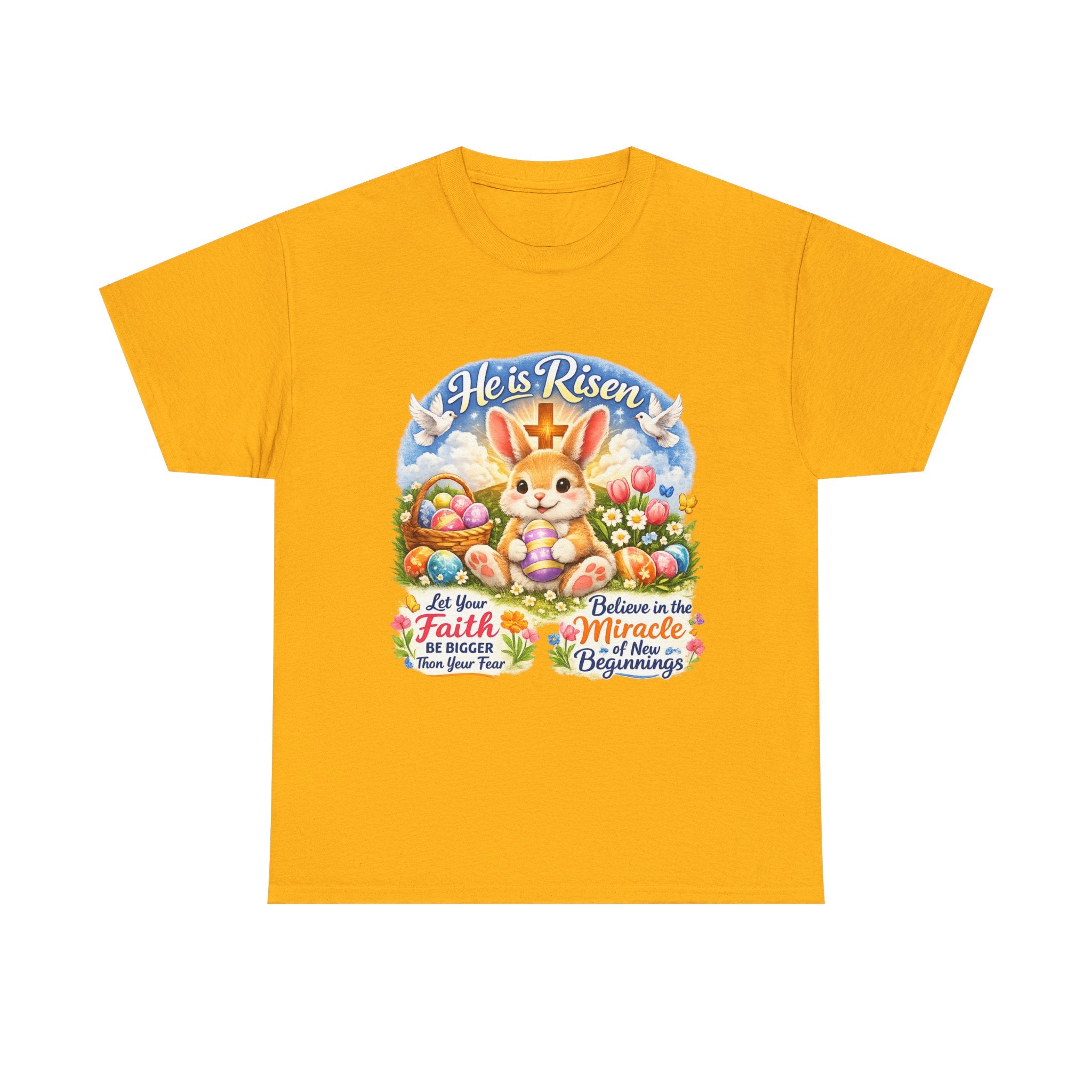 Easter Bunny 'He’s Risen' Graphic Tee — Faith & Miracle Spring T-Shirt