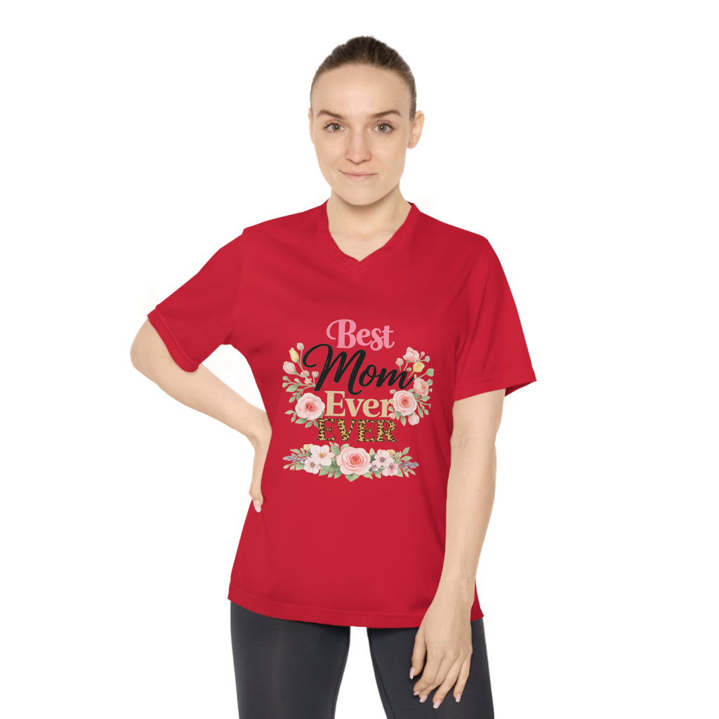 Best Mom Ever Floral V-Neck T-Shirt
