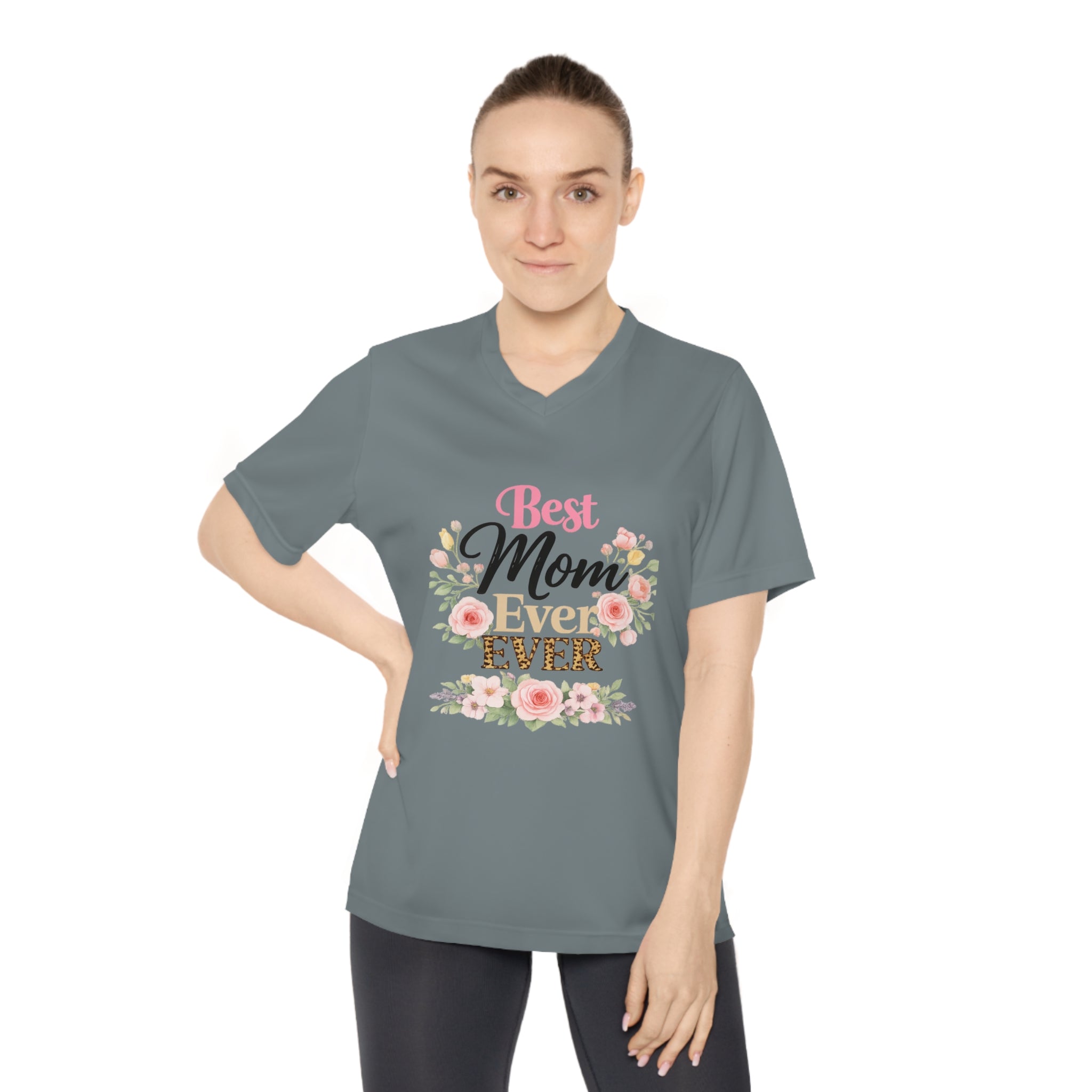 Best Mom Ever Floral V-Neck T-Shirt