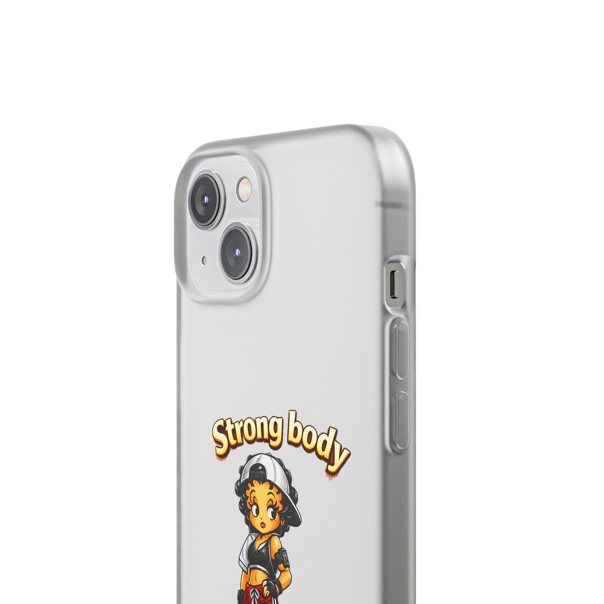 Phone Case — “Strong body, unstoppable mindset” Fitness Cartoon Protective Flexi Case