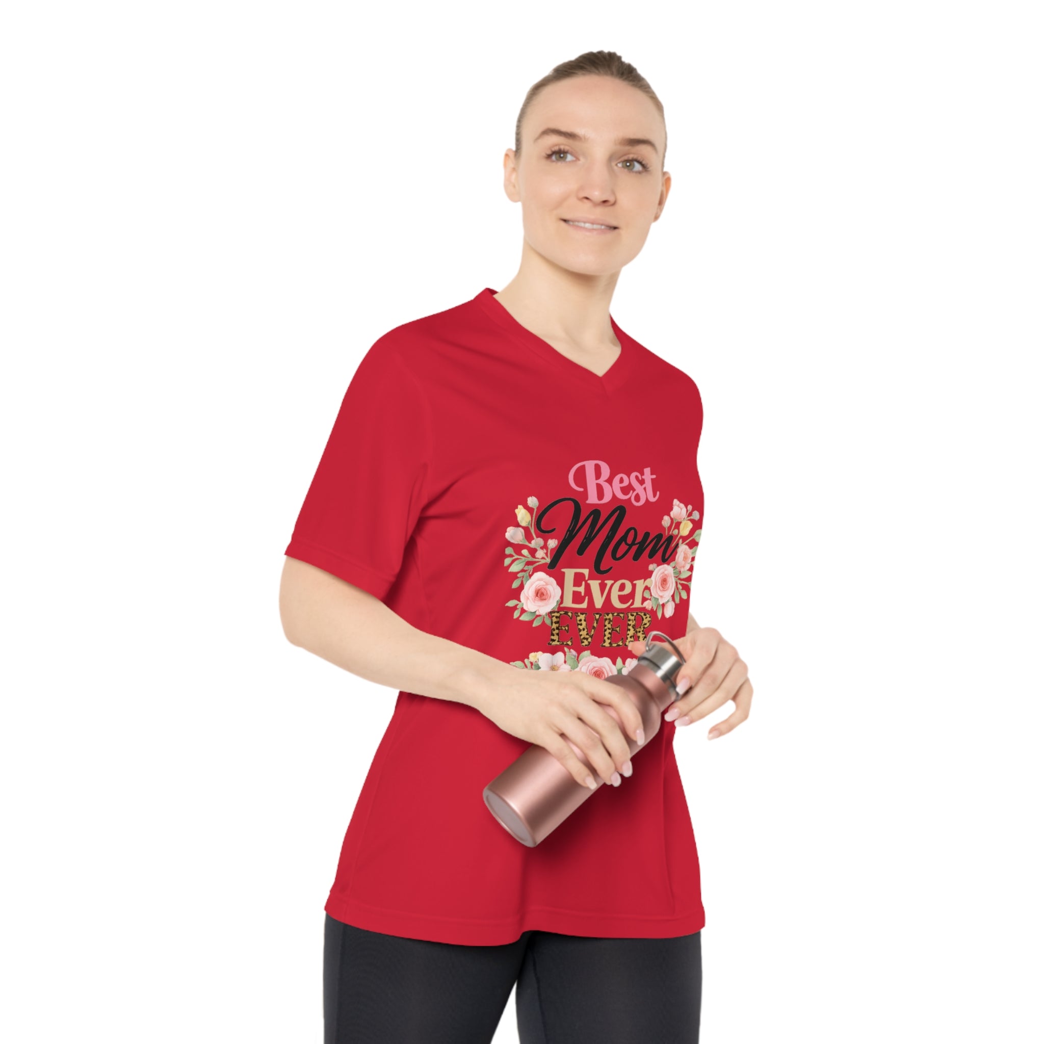 Best Mom Ever Floral V-Neck T-Shirt