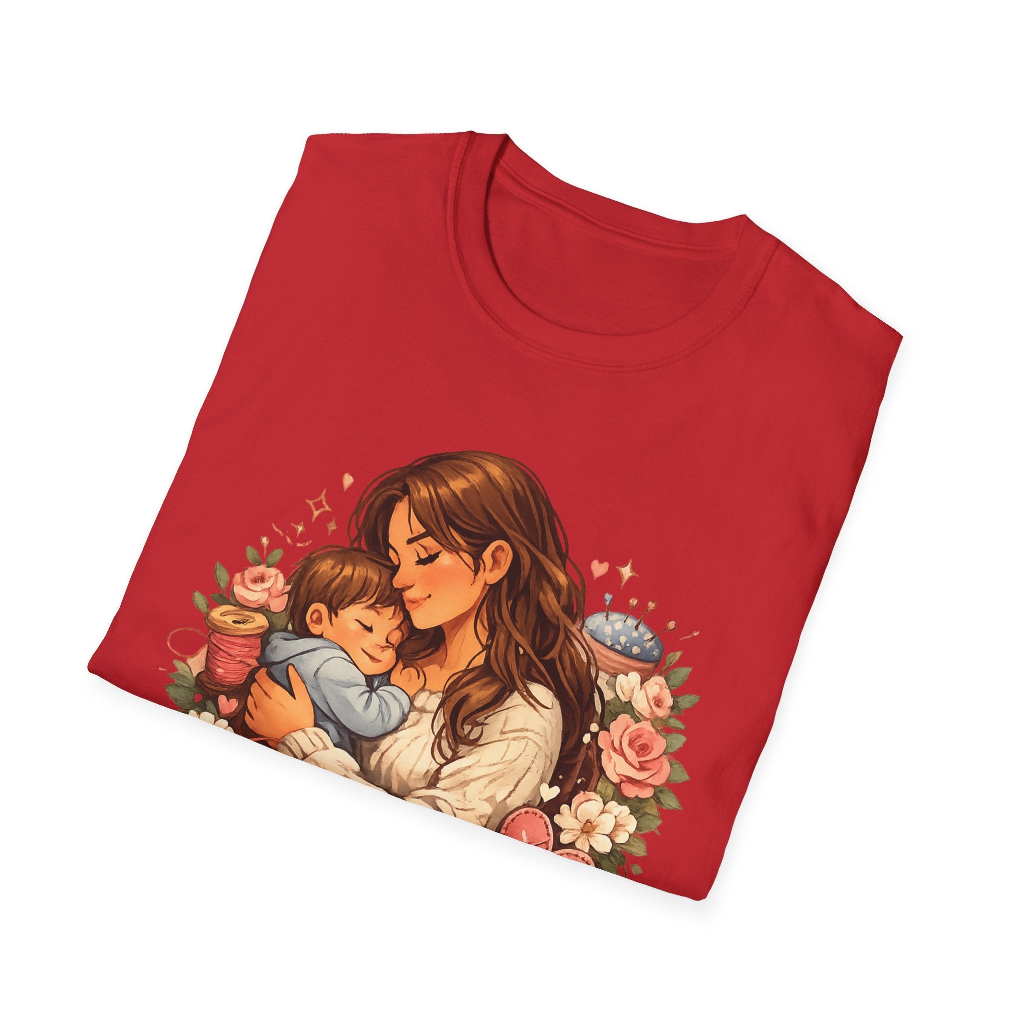 Mother's Love T-Shirt — "A mother's love is forever stitched into our hearts" Floral Mom & Baby Tee for Mother's Day